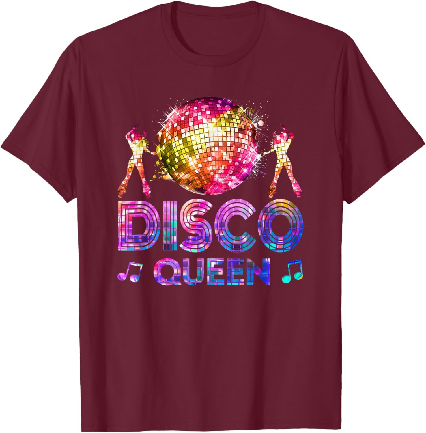 Disco Queen - 70's Disco Themed Vintage Seventies Costume T-Shirt - T-Shirt | Maroon