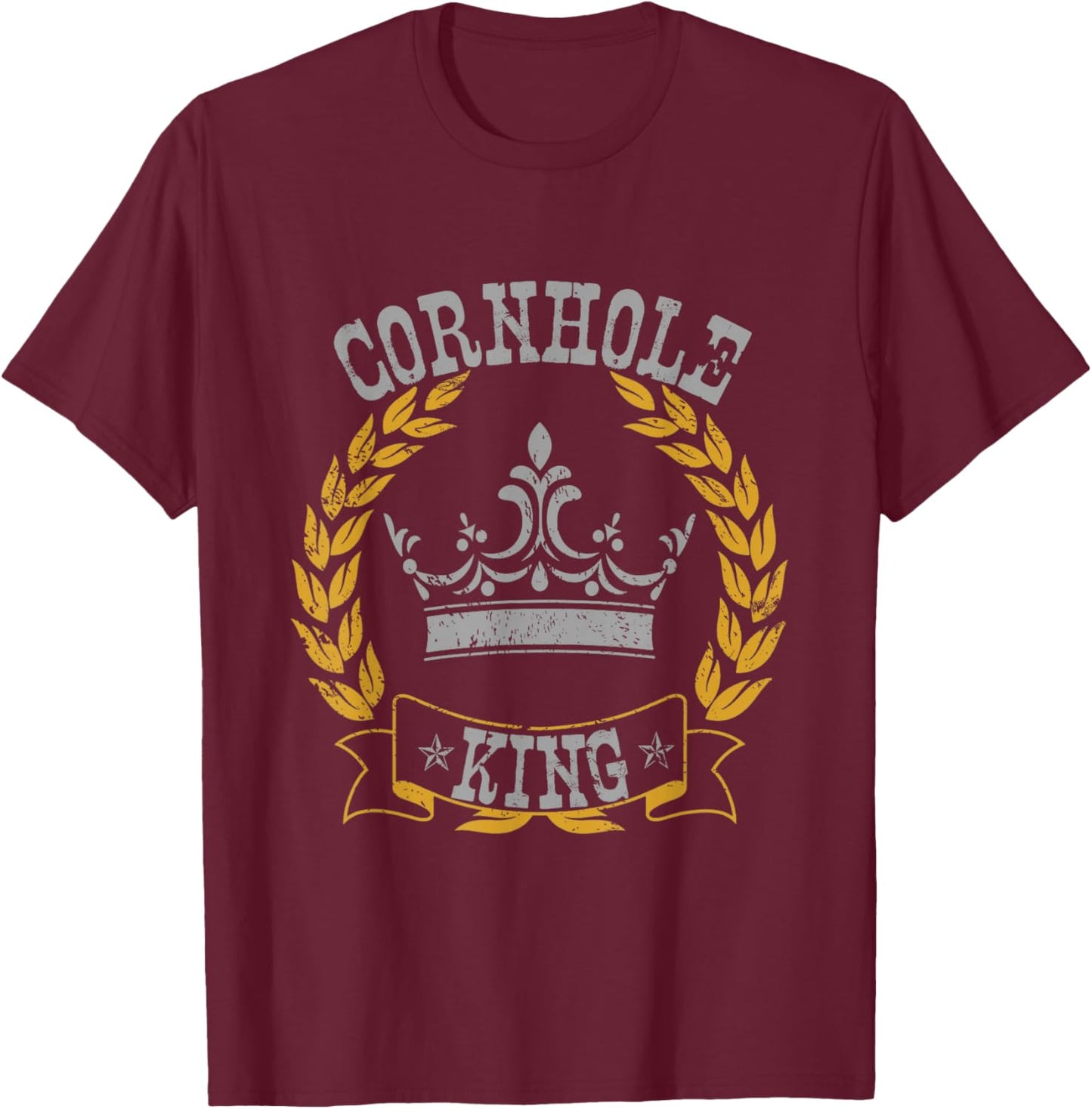 Cornhole King Funny Cornhole T-Shirt - T-Shirt | Maroon