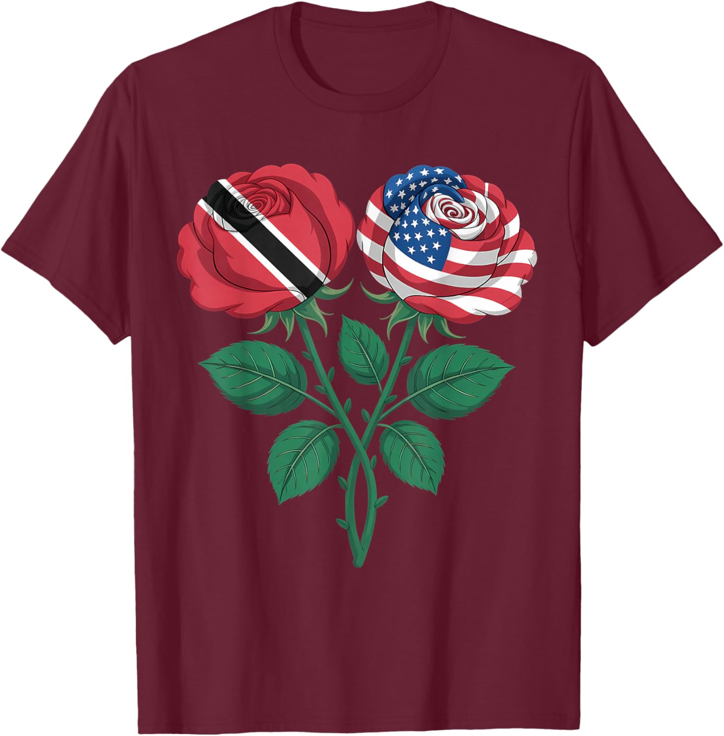 Trinidad and Tobago Flag Trini Flag Roots Trinidadian Flag T-Shirt - T-Shirt | Maroon