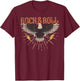 Rock and Roll Eagle Vintage ROCK Music Freedom T-Shirt - T-Shirt | Maroon
