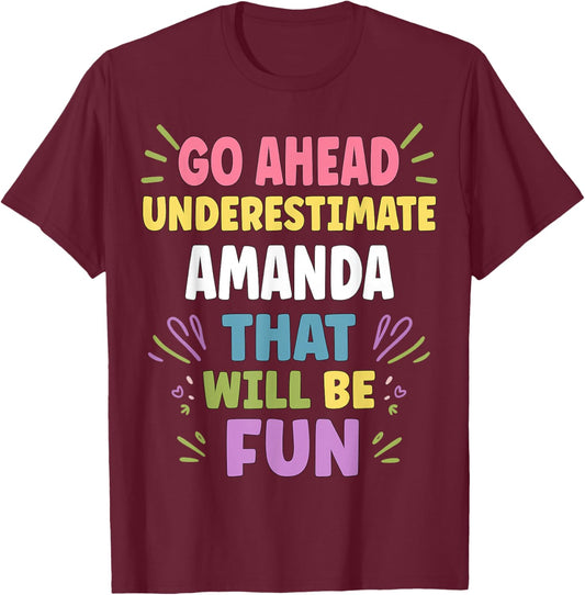 Amanda Personalized Women's Gift Custom Amanda T-Shirt - T-Shirt | Maroon