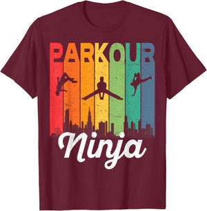Parkour Ninja - Parcour Urban Traceurs Fun Acrobatics Jumps T-Shirt - T-Shirt | Maroon