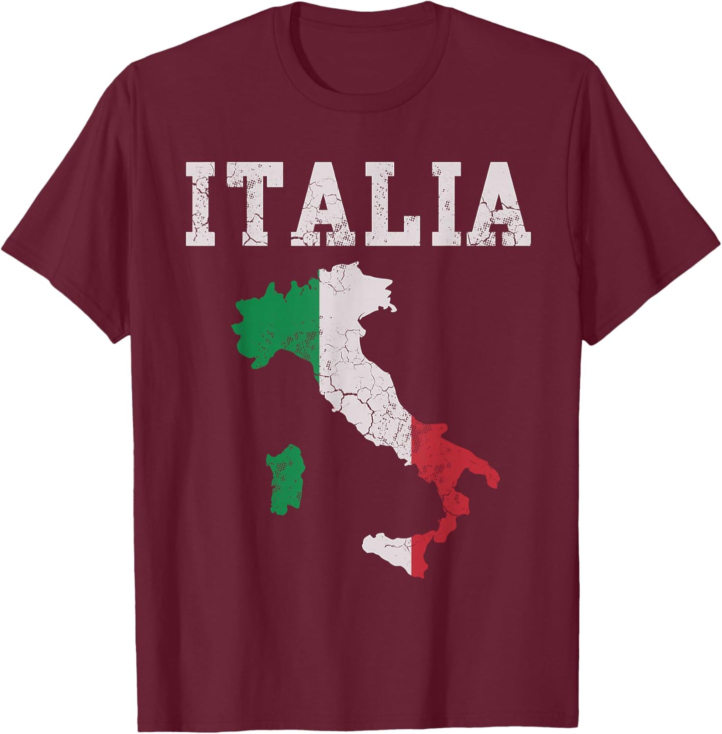 Italia Italy Flag Map Italian Italiano Family T-Shirt - T-Shirt | Maroon