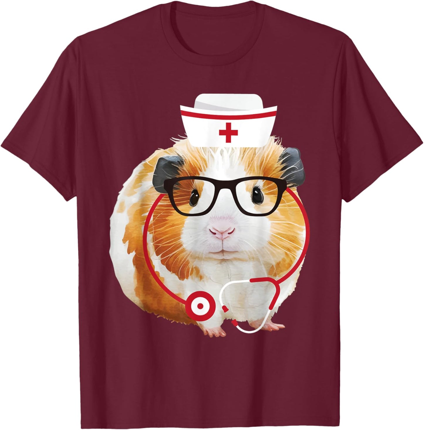 Guinea Pig Nurse - Healthcare Worker Animal Lover Pet Owner T-Shirt - T-Shirt | Maroon