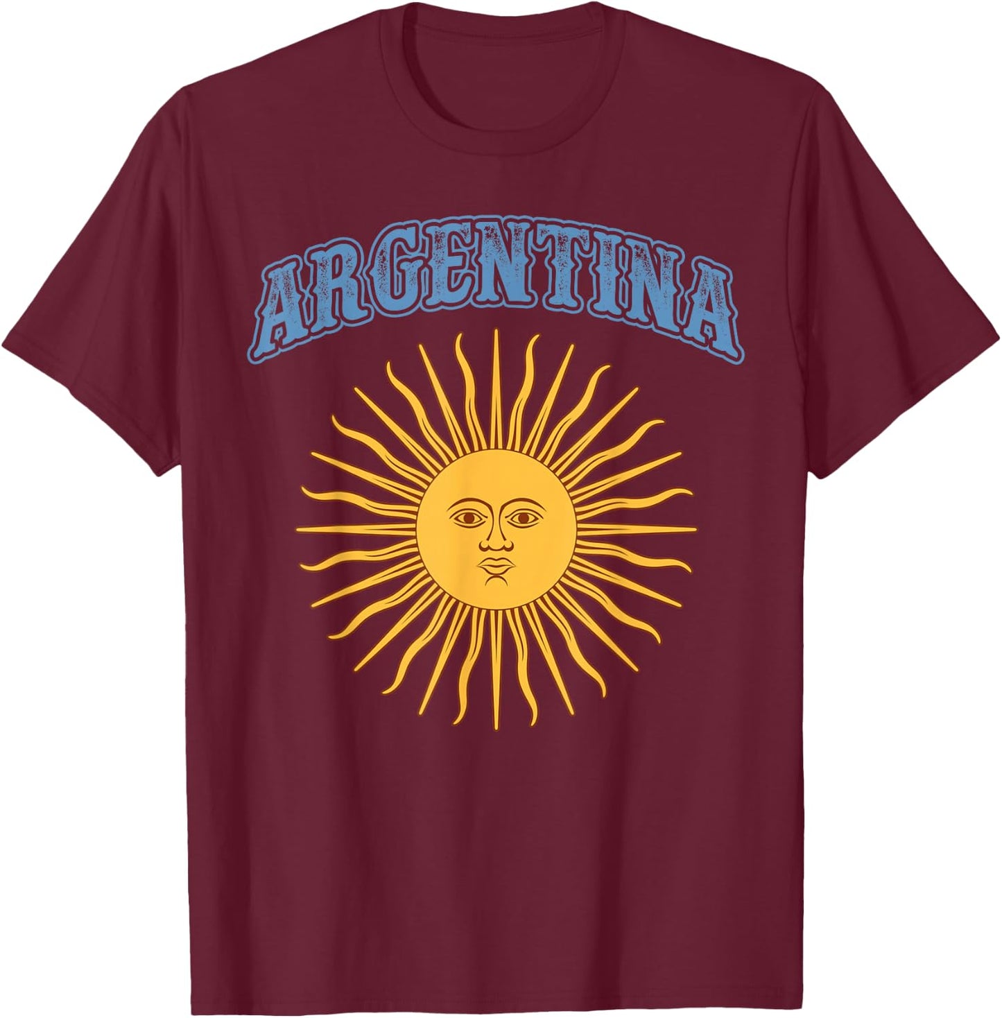 Argentina Hispanic Heritage Month Sun May Argentinian Flag T-Shirt - T-Shirt | Maroon