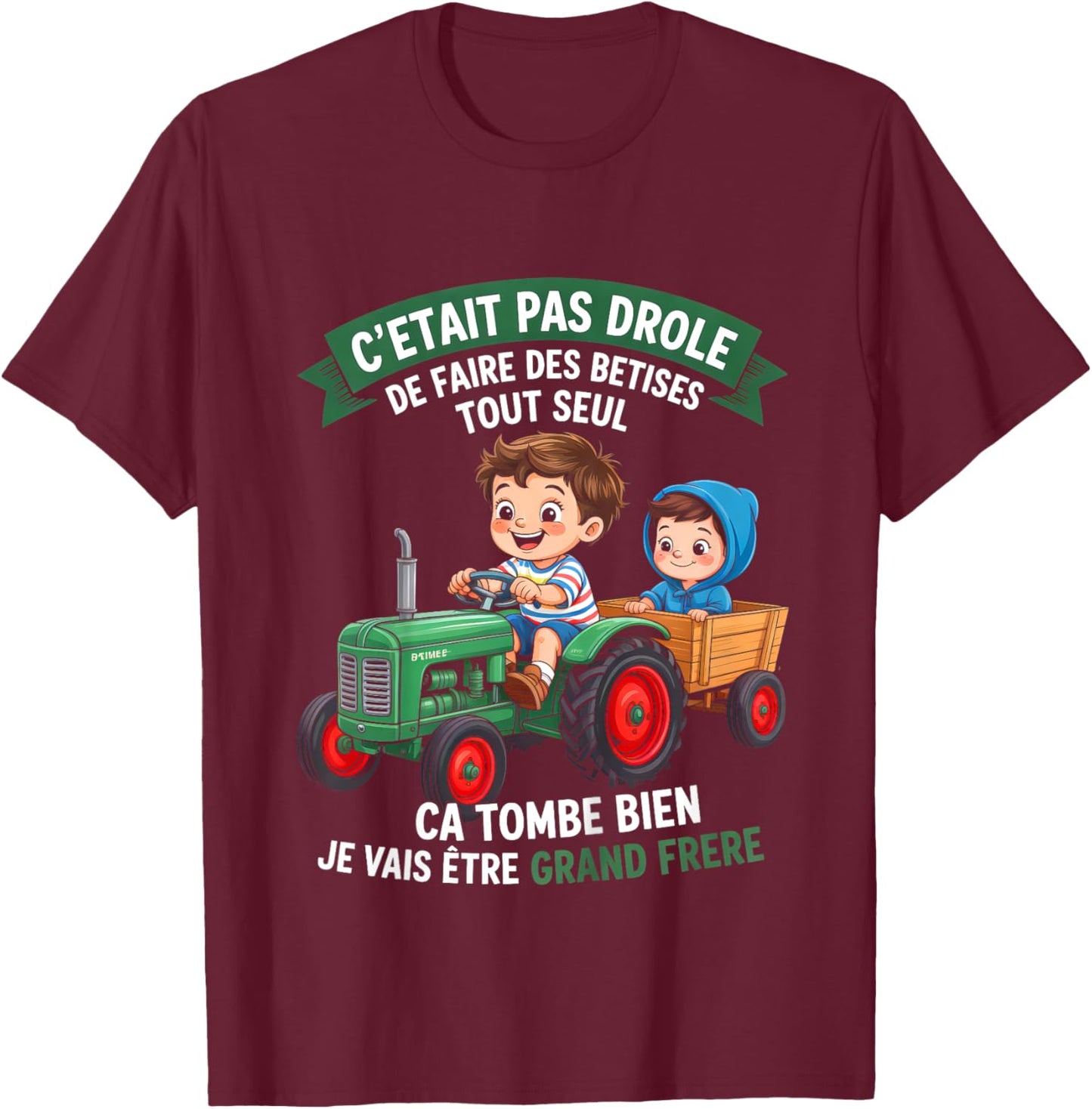 Child Child Big Brother on Mission - Announcement Pregnancy Boys T-Shirt - T-Shirt | Maroon