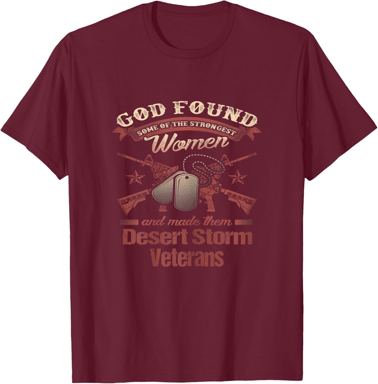 Women Veteran Operation Desert Storm Persian Gulf War T-Shirt - T-Shirt | Maroon