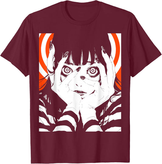 Horror Anime Manga | Japan Japanese Creepy Kawaii Goth T-Shirt - T-Shirt | Maroon