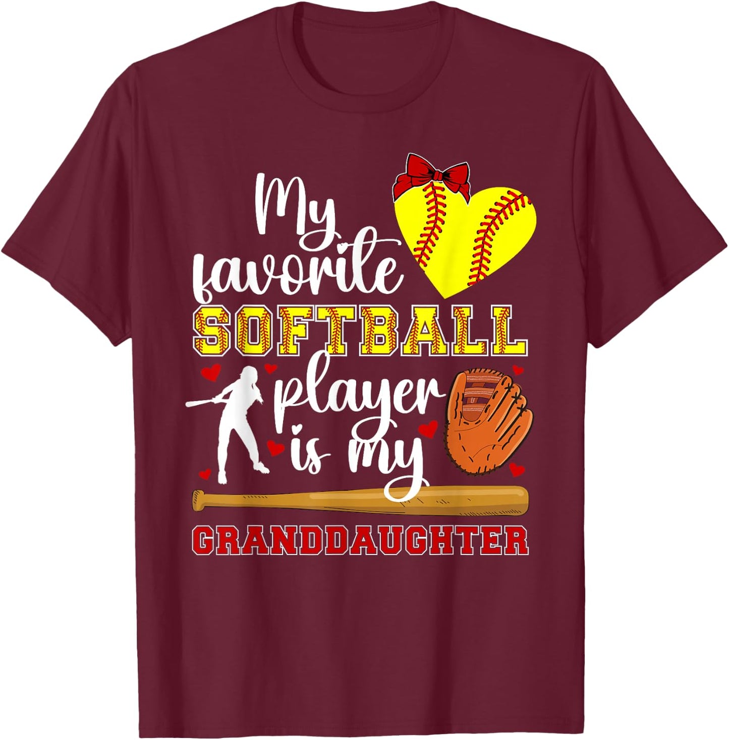 Softball Grandma Proud Softball Player Grandmother T-Shirt - T-Shirt | Maroon
