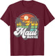 Vintage Maui Hawaii Hawaiian Beach Surfing 70's Surf Gift T-Shirt - T-Shirt | Maroon
