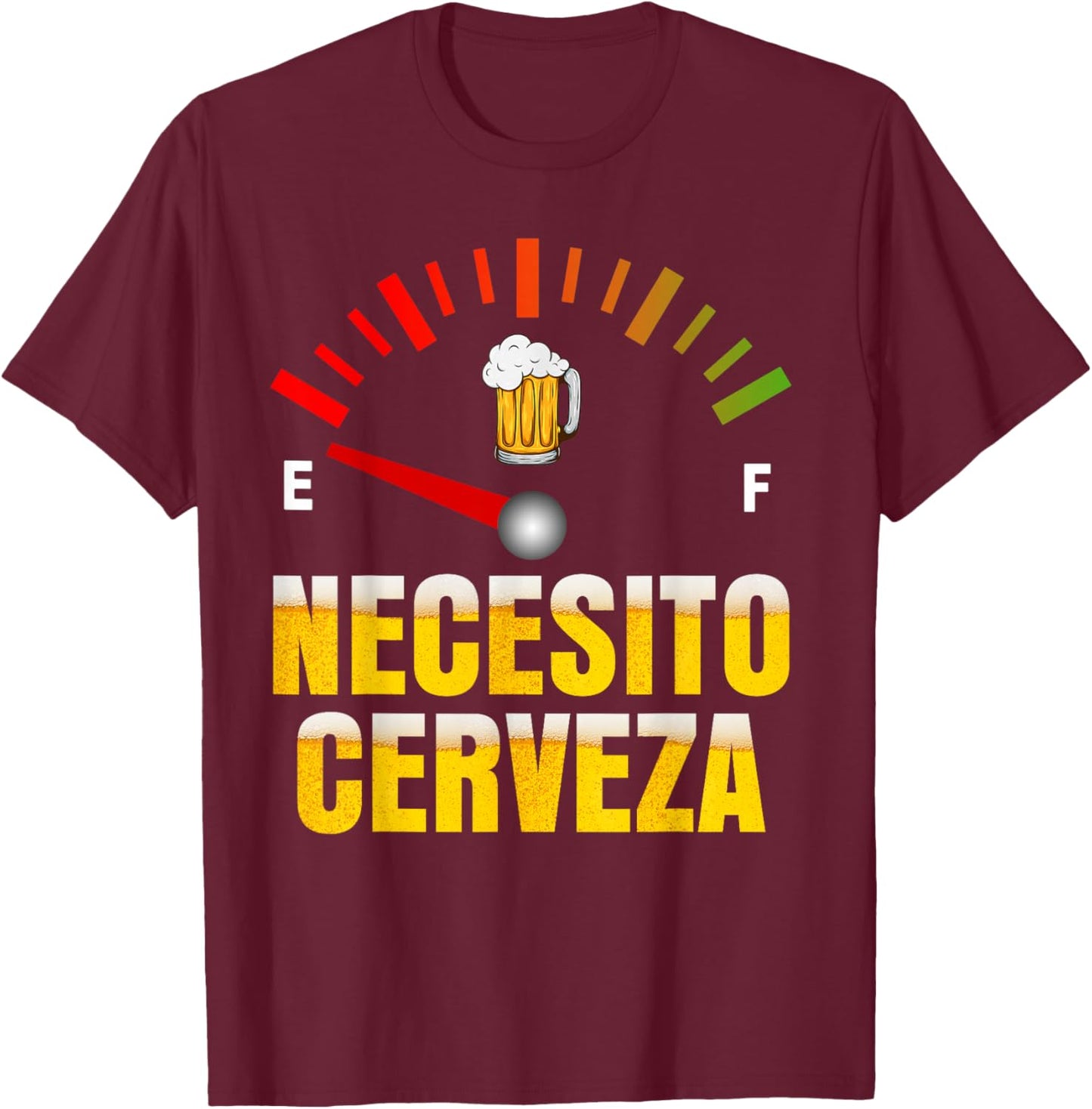 Necesito Cerveza I Need Beer in Spanish Mardi Gras Bbq Party T-Shirt - T-Shirt | Maroon