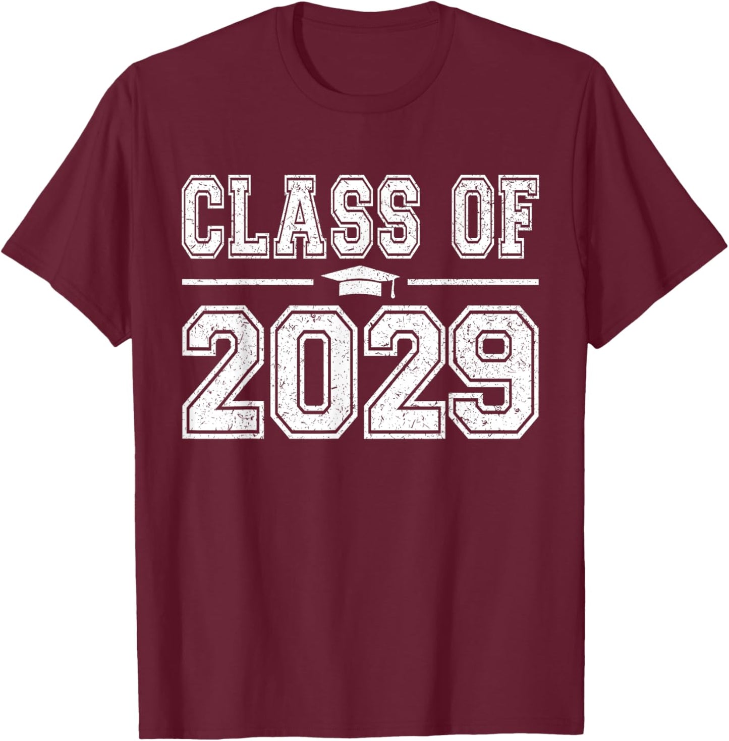 Class of 2029 Kindergarten Grow With Me Kinder Graduation T-Shirt - T-Shirt | Maroon