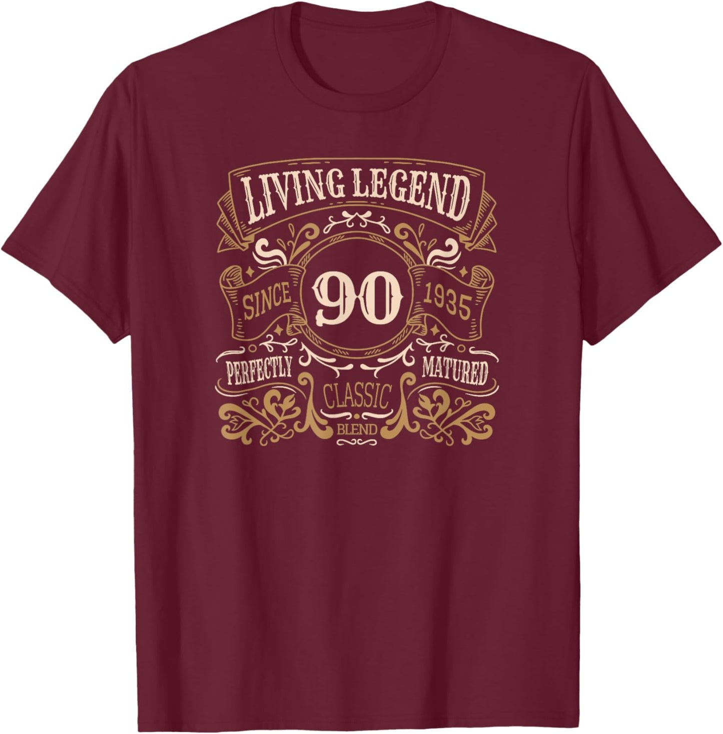 Living legend 90 years old, 90th birthday T-Shirt - T-Shirt | Maroon