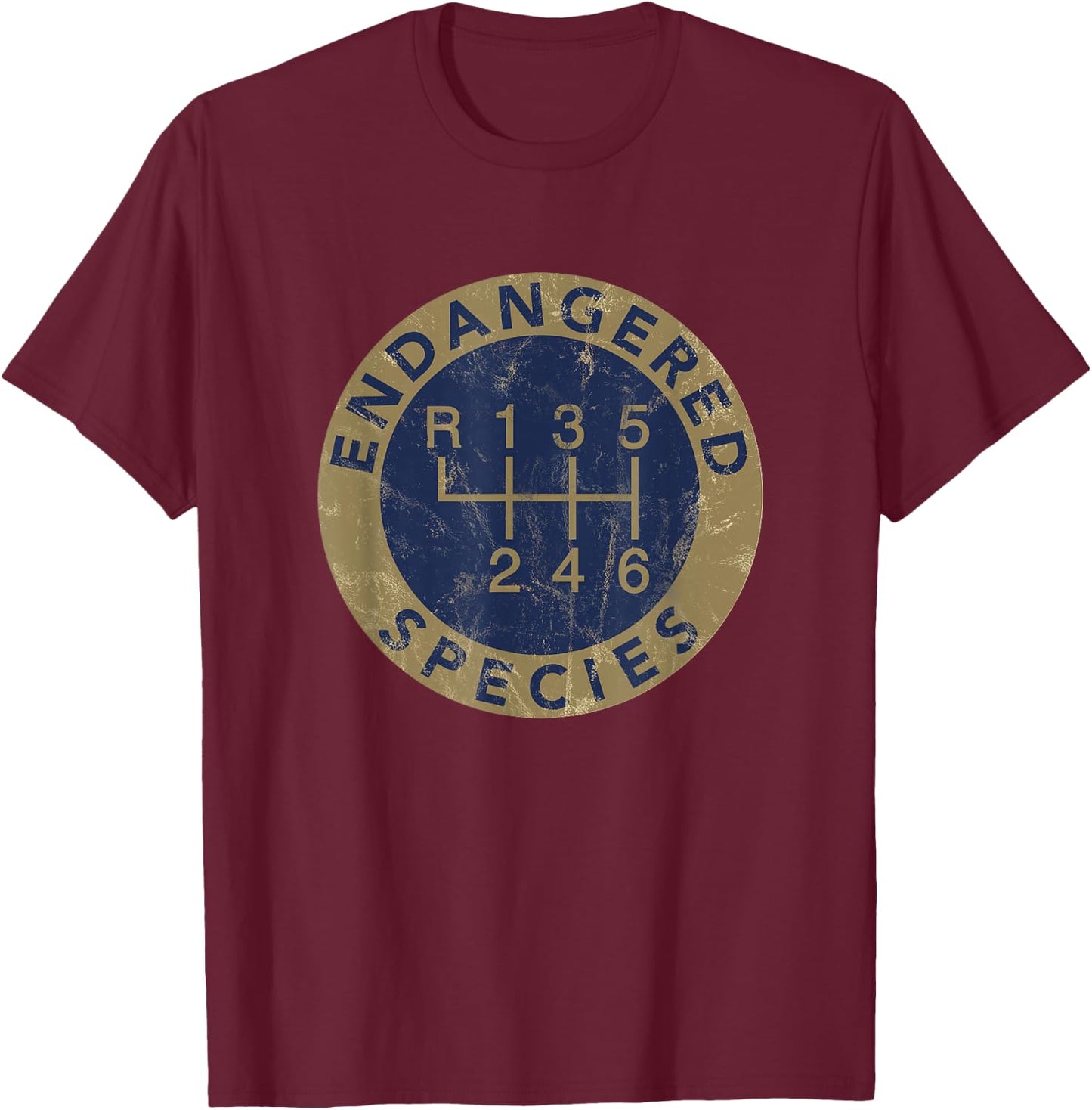 Endangered Species Stick Shift Manual Transmission Drivers T-Shirt - T-Shirt | Maroon