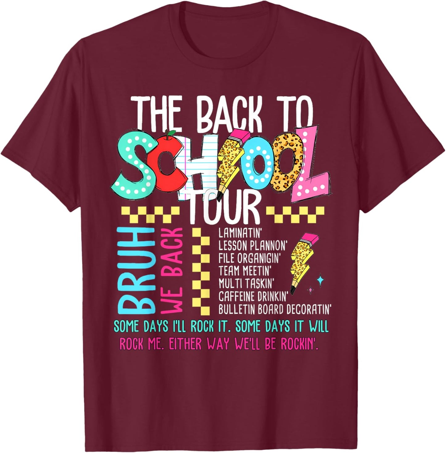 The Back To School Tour T-Shirt - T-Shirt | Maroon
