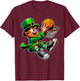 St Patrick's Day Irish Leprechaun Basketball Player Dunk T-Shirt - T-Shirt | Maroon