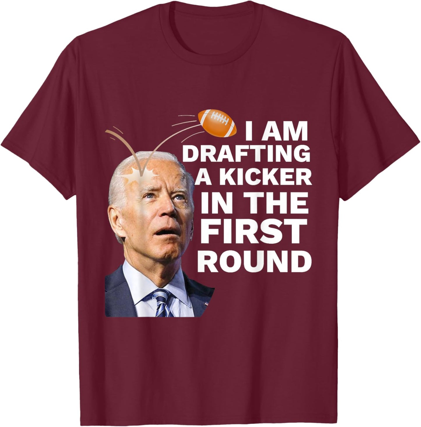 Confused Drafting Kicker Funny Fantasy Football Draft Party T-Shirt - T-Shirt | Maroon