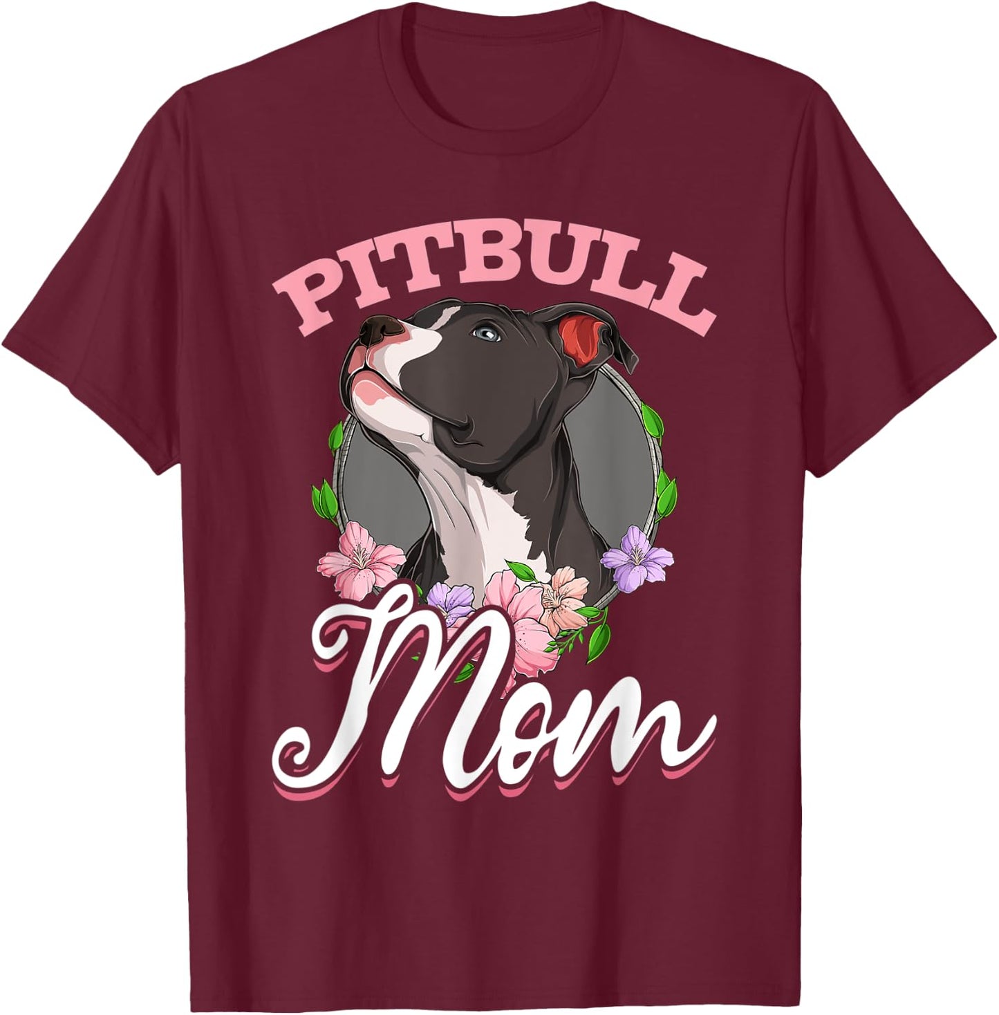 Pitbull Pittie - Pitbull Mom Mommy Mama T-Shirt - T-Shirt | Maroon