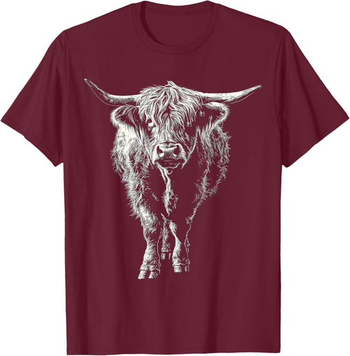Highland Cow Drawing Art Farm Animal Graphic Highland Cow