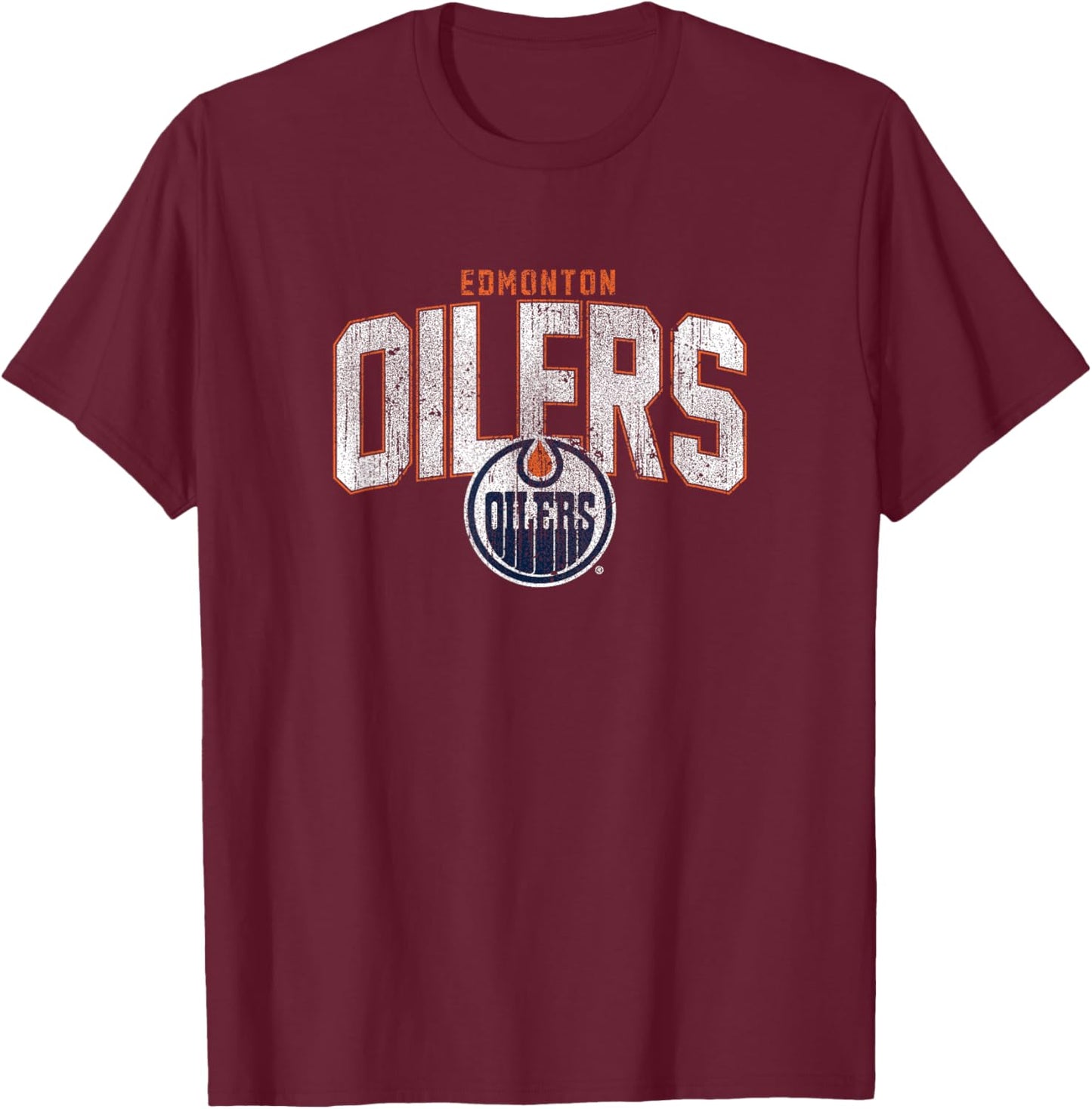 Edmonton Oilers NHL-Hockey mit Vintage-Logo T-Shirt - T-Shirt | Maroon