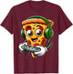 Funny Gamer Pizza Gaming Food Lovers Play Video Games T-Shirt - T-Shirt | Maroon