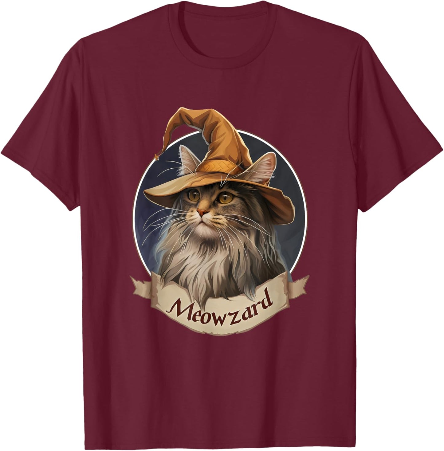 Magical Meowzard: Enchanting Halloween Wizard Cat Women Kids T-Shirt - T-Shirt | Maroon