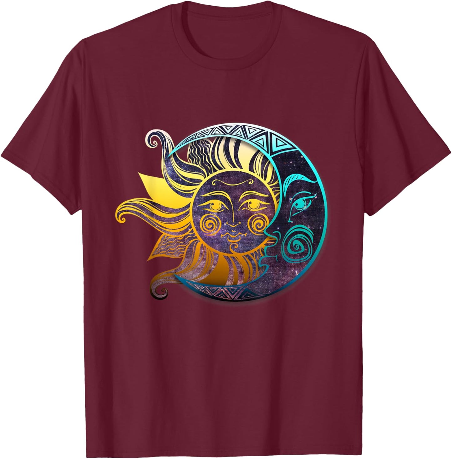 Live By The Sun Love By The Moon Spirituality Gift Bohemian T-Shirt - T-Shirt | Maroon