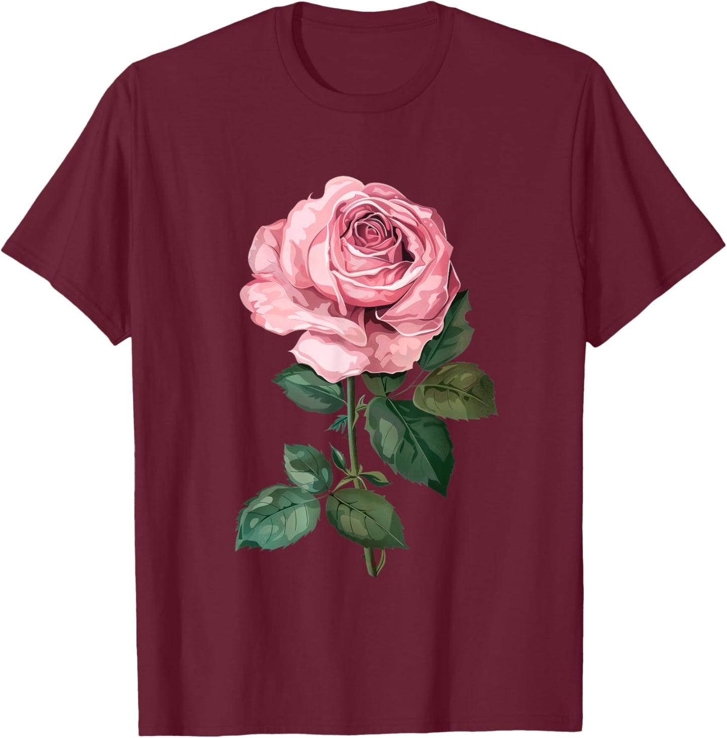 199 Flowers Rose Graphic , Small, Black T-Shirt - T-Shirt | Maroon