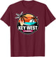 Key West Florida Beach Palm Trees Summer Vacation Surfing T-Shirt - T-Shirt | Maroon