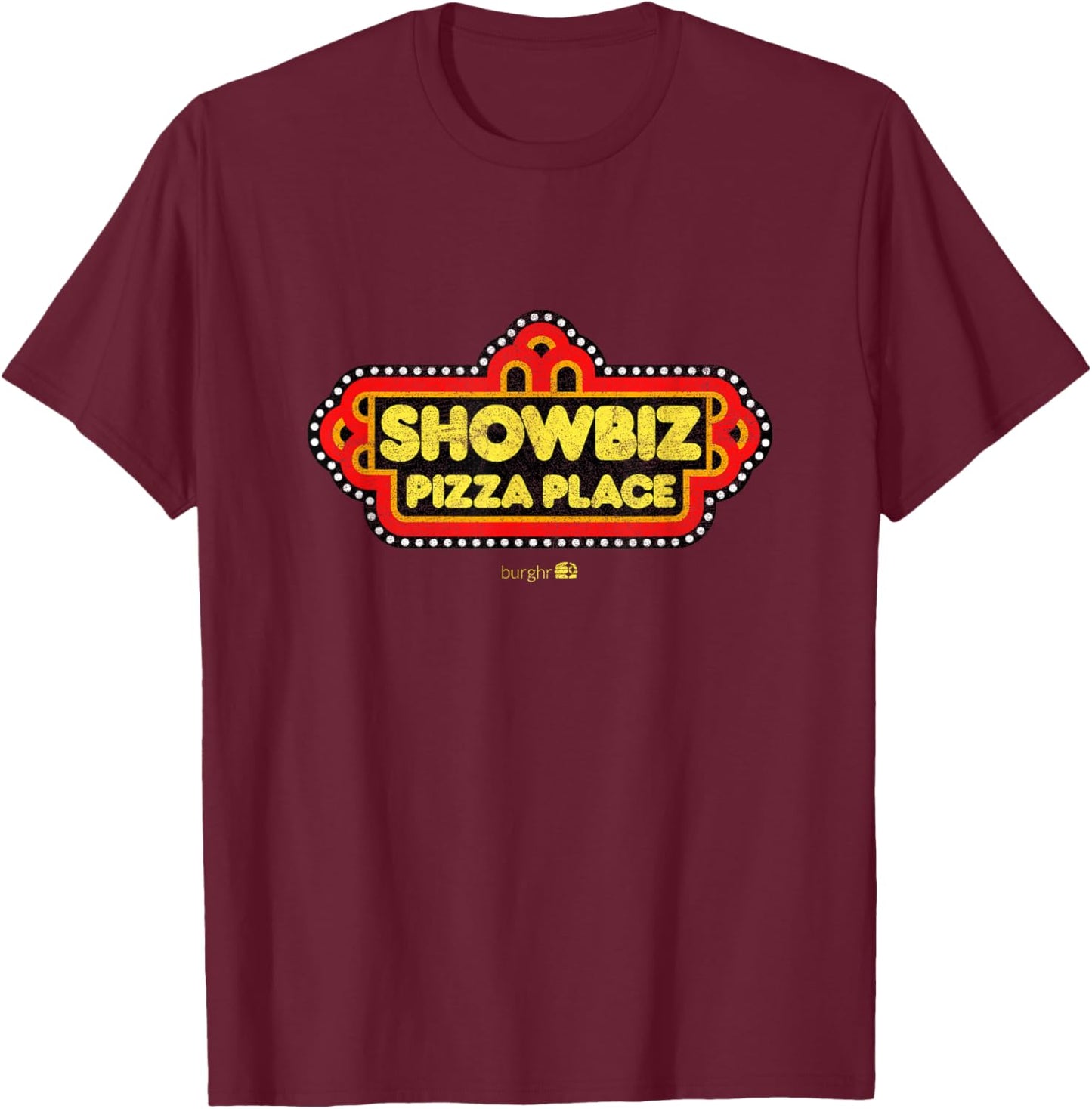 Showbiz Pizza Place | 1980s T-Shirt - T-Shirt | Maroon