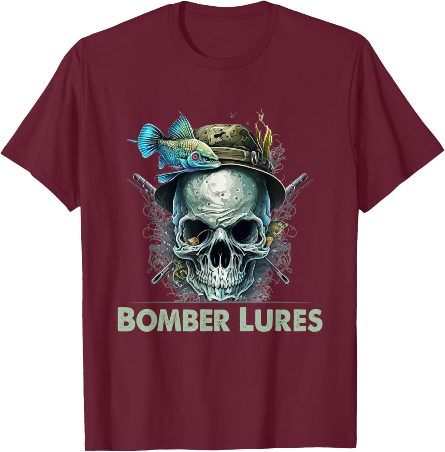 Bomber Lures Hunting Hobby Hunter Pastime Fishing Freshwater T-Shirt - T-Shirt | Maroon