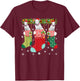 Three Bull Terrier Dog in Socks Ugly Christmas Sweater Party Men Women Kids T-Shirt - T-Shirt | Maroon