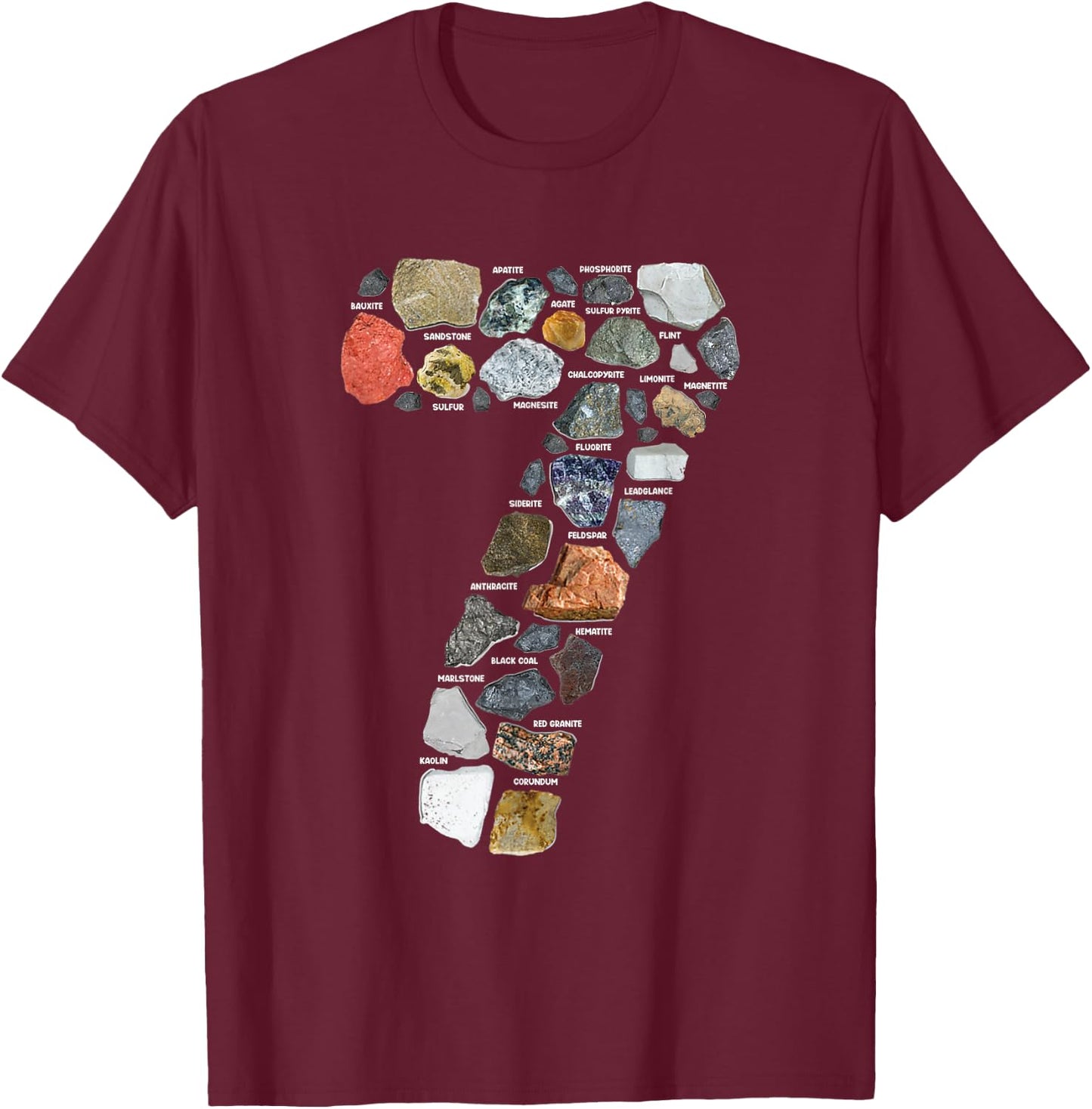 Geology 7 Years Old Rock Collecting 7th Birthday T-Shirt - T-Shirt | Maroon