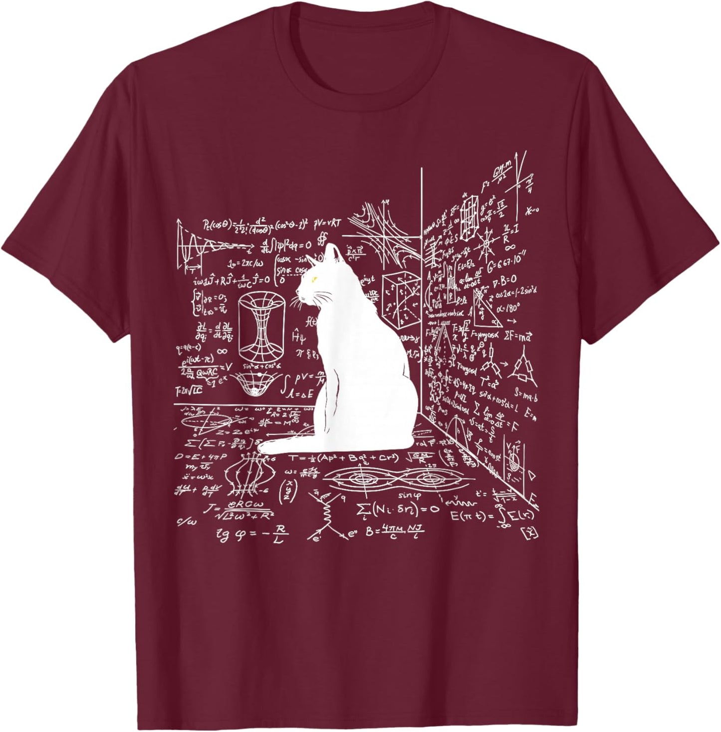 Schrodinger's Cat Inside the Box T-Shirt - T-Shirt | Maroon