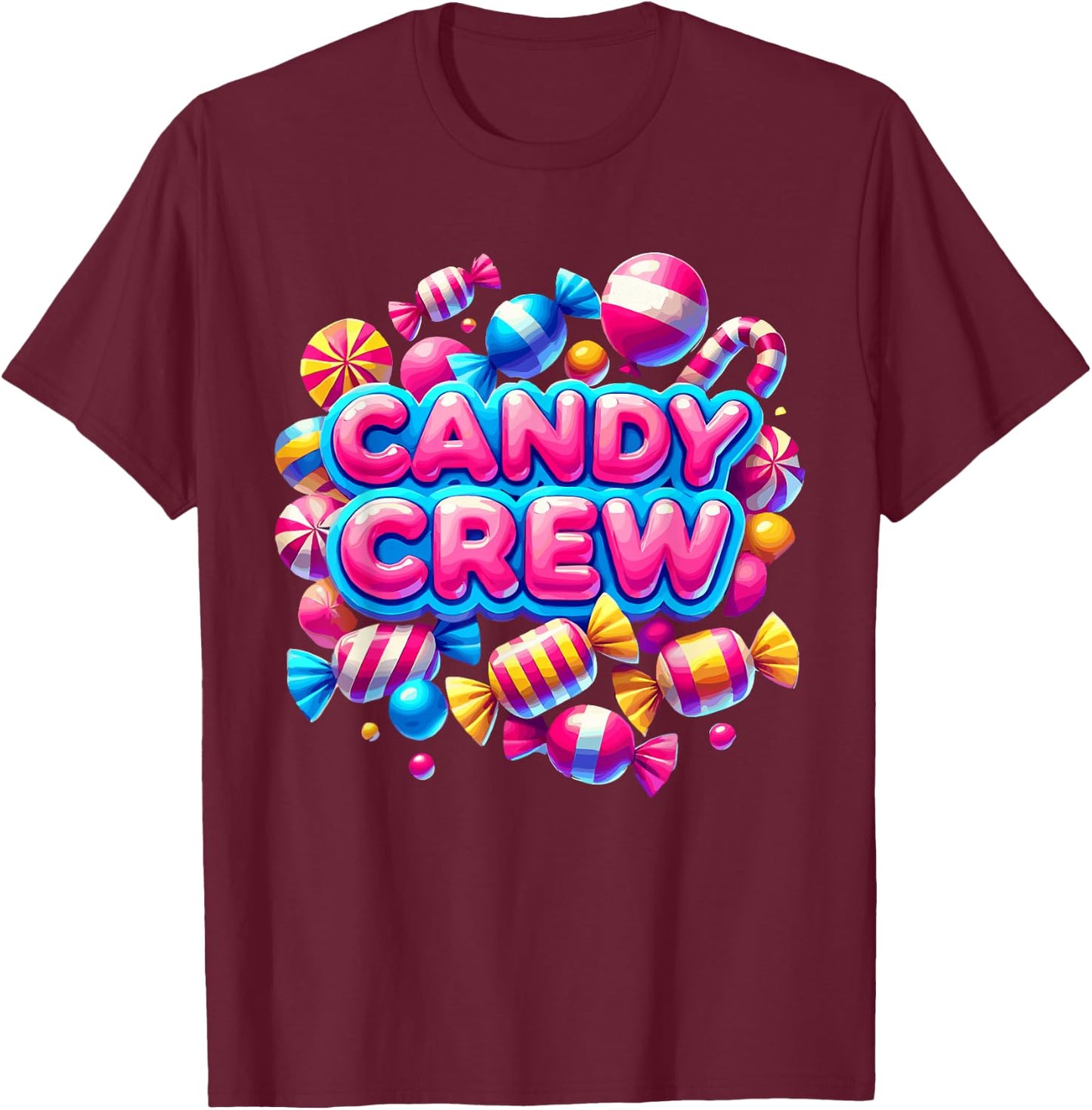 Cute Halloween Candy Crew, Candyland Sour Patch T-Shirt - T-Shirt | Maroon