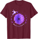 Hummingbird Periwinkle Sunflower Stomach Cancer Awareness T-Shirt - T-Shirt | Maroon
