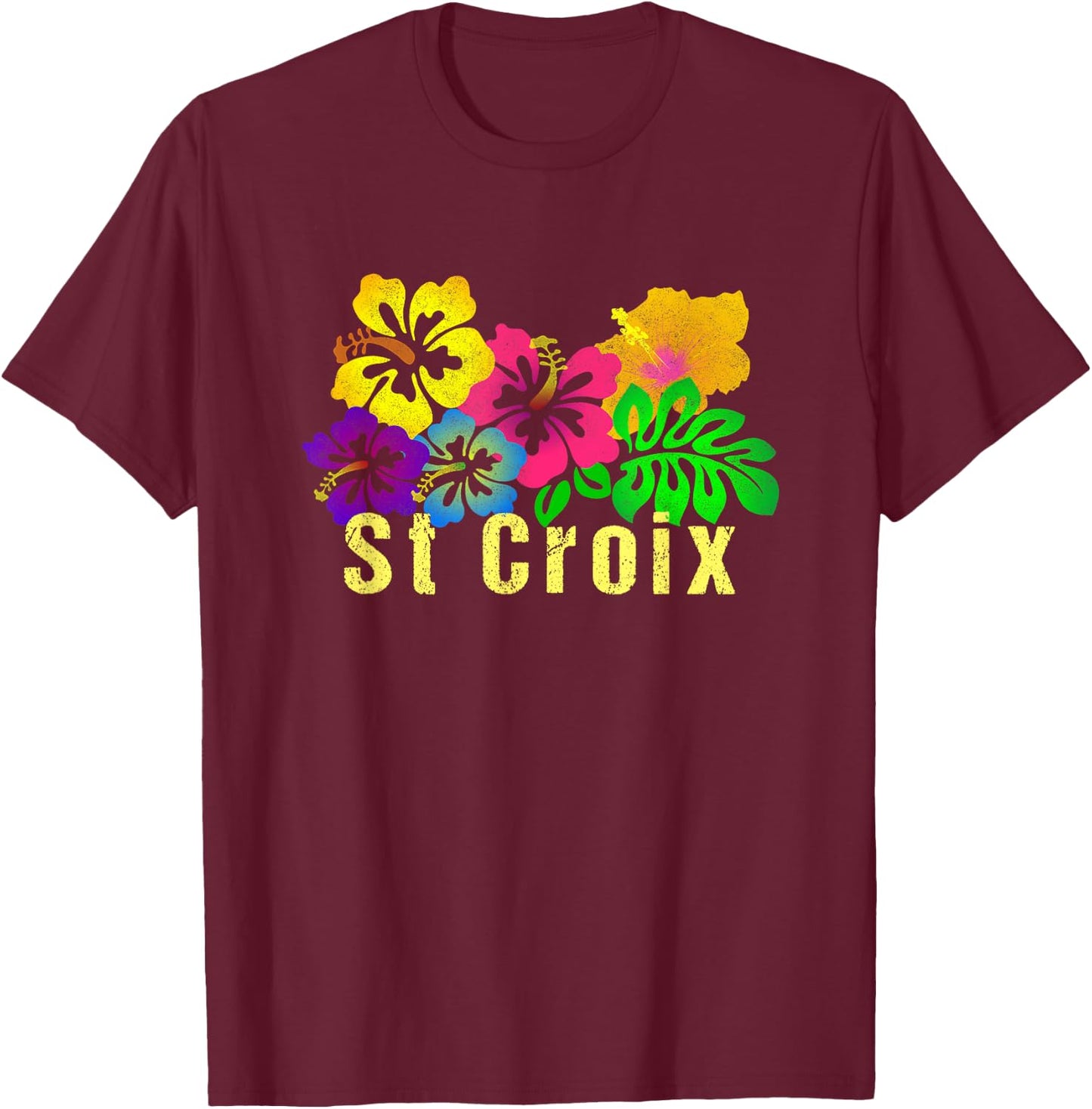 St. Croix Tropical Beach Surf Women T-Shirt - T-Shirt | Maroon