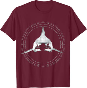 Shark Geometric Art Animal Love Drawing Graphic Shark T-Shirt - T-Shirt | Maroon