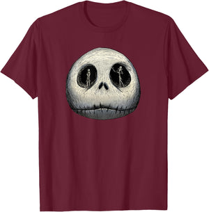 Disney The Nightmare Before Christmas Sally and Jack Face T-Shirt - T-Shirt | Maroon