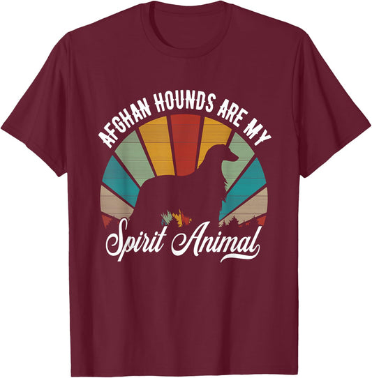 Afghan Hound Are My Spirit Animal T-Shirt - T-Shirt | Maroon