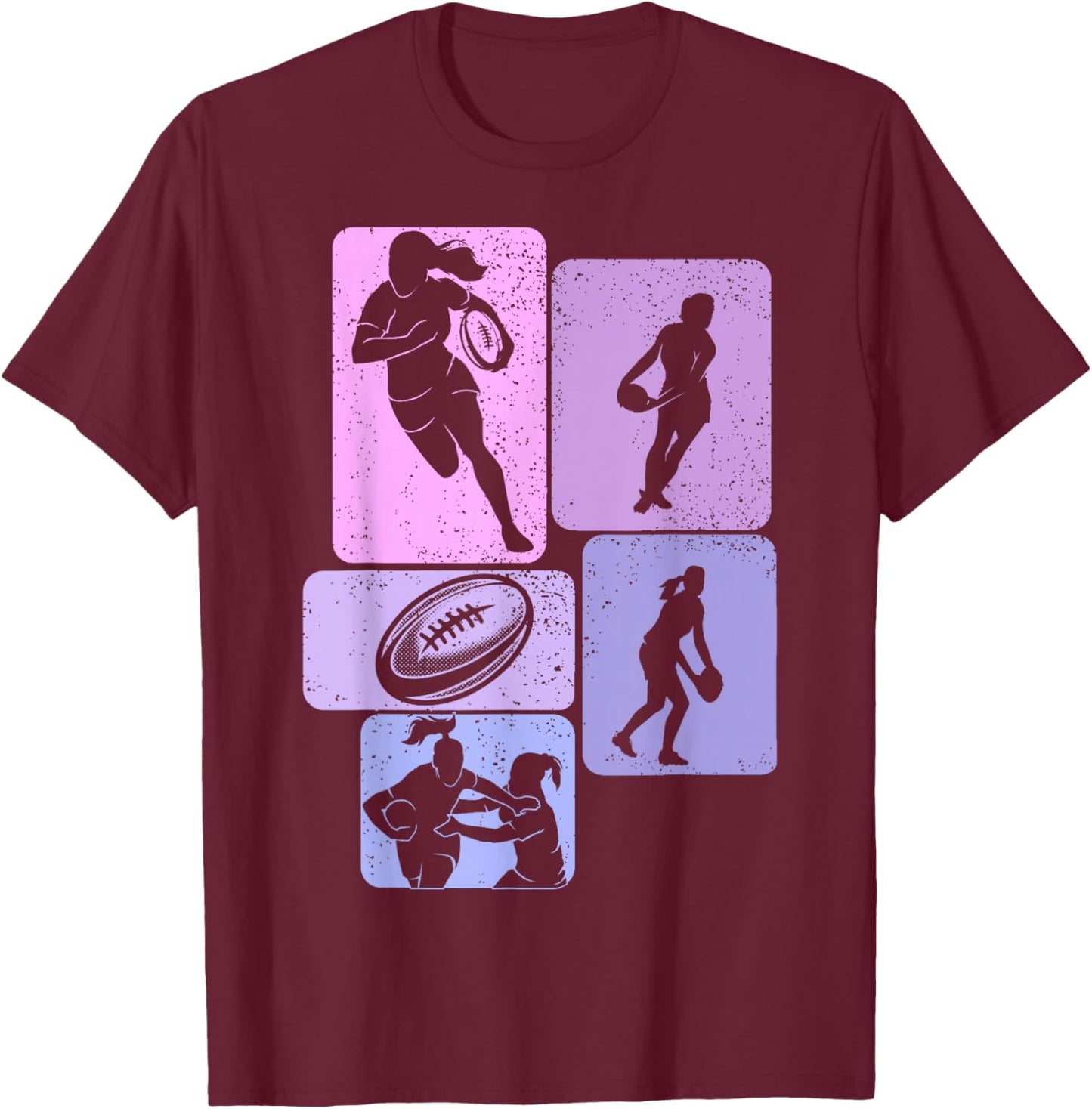 Rugby Women Girls T-Shirt - T-Shirt | Maroon
