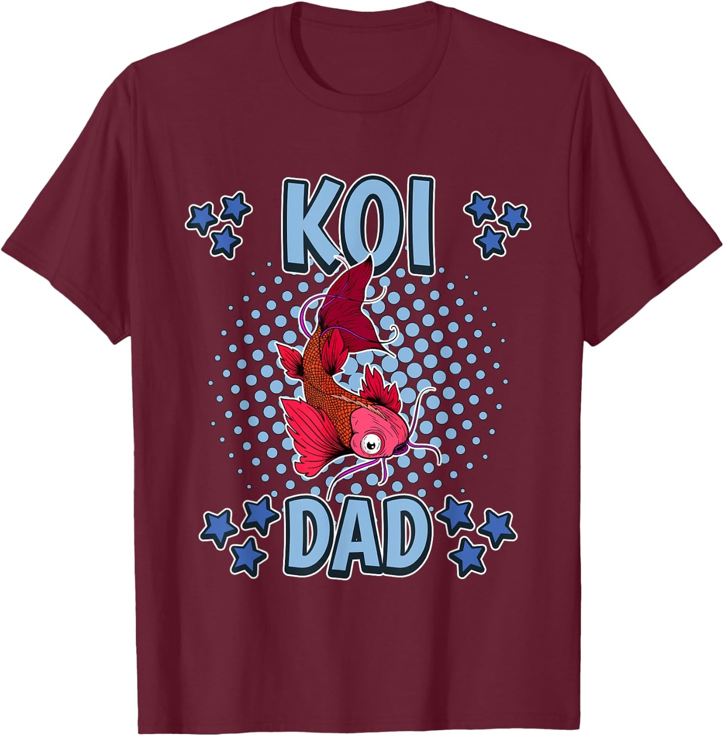 Koi Dad Daddy Father's Day Fish Koi T-Shirt - T-Shirt | Maroon