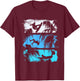 Wakeboard Lifestyle Vintage Design with Palm Trees in Logo Style T-Shirt - T-Shirt | Maroon