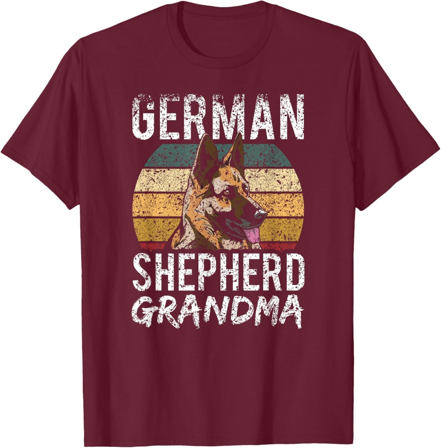 German Shepherd Grandma Dog Breed Puppy Lover Grandmother T-Shirt - T-Shirt | Maroon