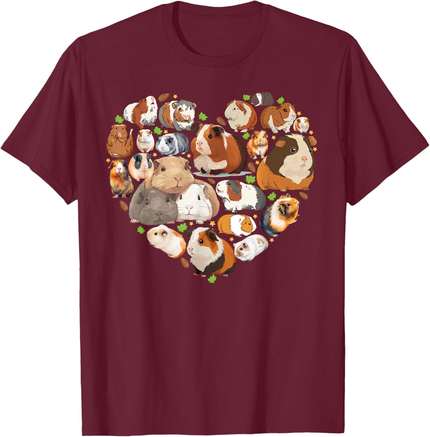 Guinea Pig Heart T-Shirt - T-Shirt | Maroon