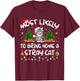 Most Likely To Bring Home A Stray Cat Matching Christmas T-Shirt - T-Shirt | Maroon