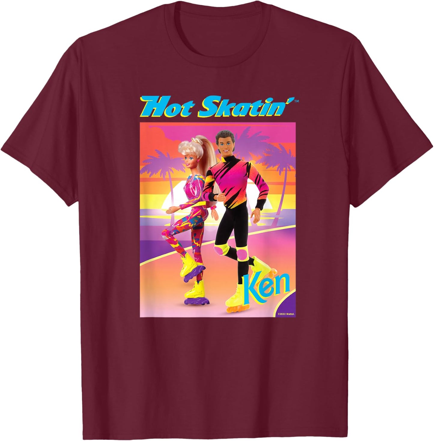 Barbie - Hot Skatin' Ken Sunset T-Shirt - T-Shirt | Maroon