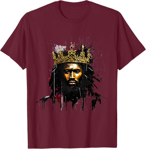 AFRICAN AMERICAN JESUS | Black Jesus Art Street T-Shirt - T-Shirt | Maroon