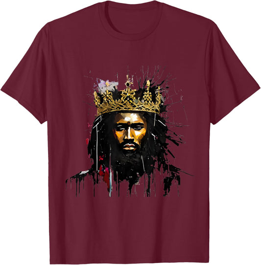 AFRICAN AMERICAN JESUS | Black Jesus Art Street T-Shirt - T-Shirt | Maroon