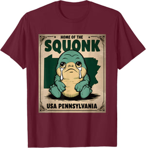 Squonk Cryptid Pensylvenia T-Shirt - T-Shirt | Maroon
